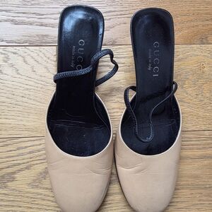 Gucci Women's Tan Leather Mules